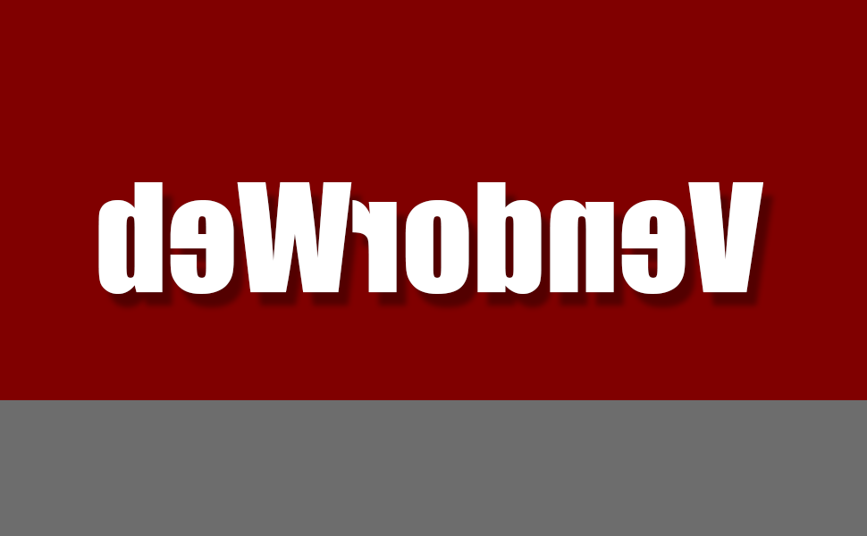 The word VendorWeb on a maroon and gray field